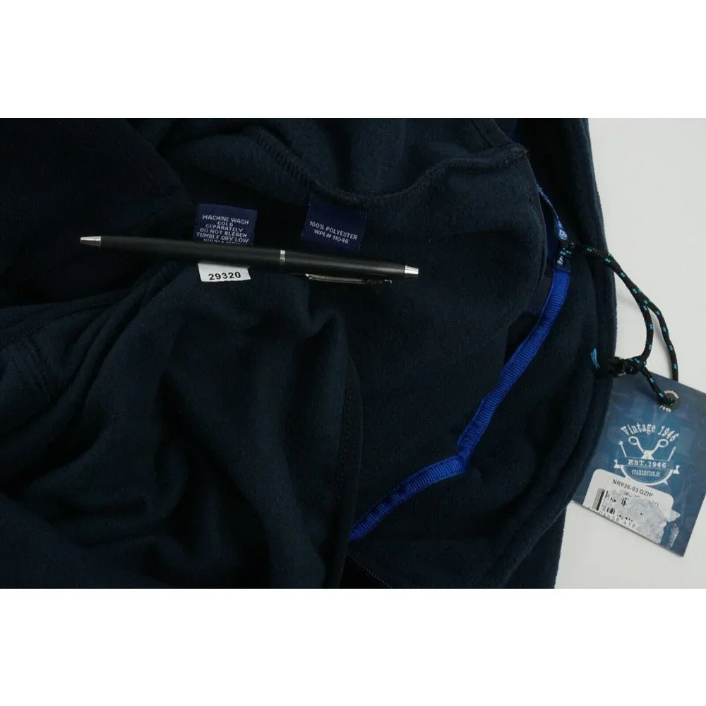 New Vintage 1946 Men's Sizes S / L Mood Indigo Blue Fleece Quarter‎ Zip Sweater